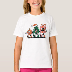 Camiseta Crianças de Árvore de Ornamento de Personagens de