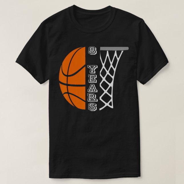 Camiseta Crianças De Basquete De Aniversário Para Meninos D (Frente do Design)
