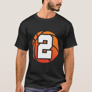 Camiseta Crianças De Basquete Número 2 De Aniversário Para 