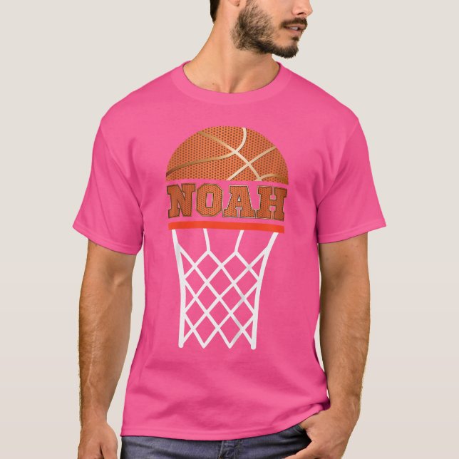 Camiseta Crianças de basquete T Shirt Boy Nome Personalizad (Frente)