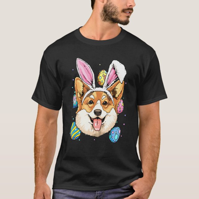 Camiseta Crianças de Cachorro Coelho Cony Corgi Mulheres (Frente)