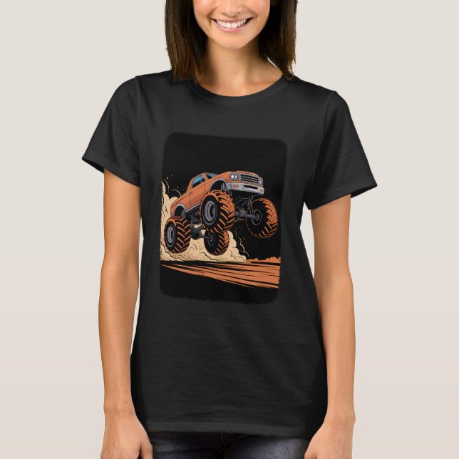 Camiseta Crianças de Camião Monstro (Frente)