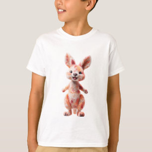Camiseta Crianças de Canguru Felpudo com Manchas Laranja