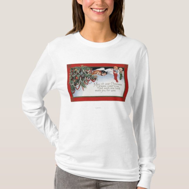 Camiseta Crianças de ChristmasSleeping e um poema (Frente)