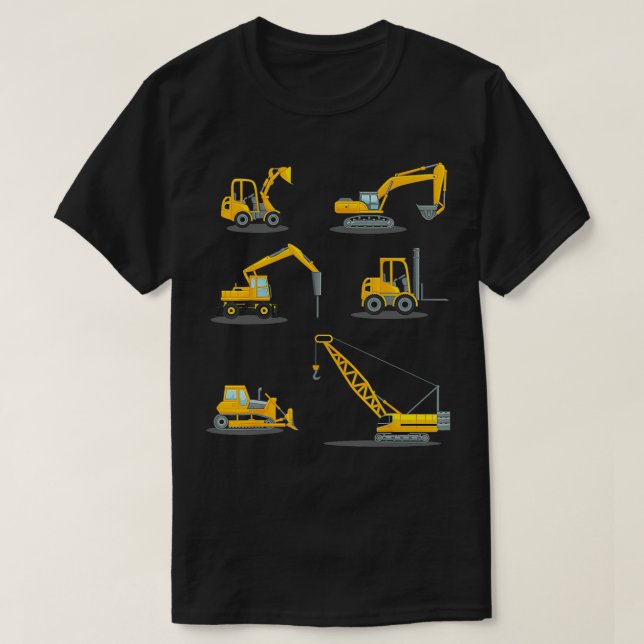 Camiseta Crianças de Crane de Equipamento Pesado para Const (Frente do Design)