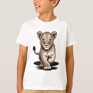 Camiseta Crianças De Cubo De Leão Bravo