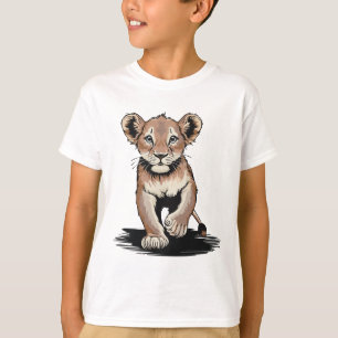 Camiseta Crianças De Cubo De Leão Bravo