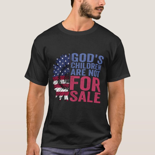 Camiseta Crianças de Deus não são para venda de flores patr (Frente)