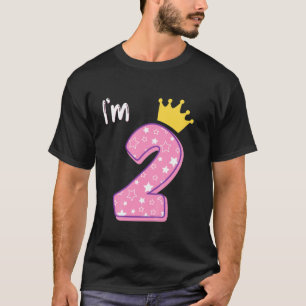 Camiseta Crianças De Dois Anos Menina De Aniversário De 2 A