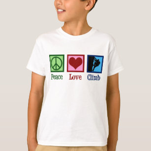 Camiseta Crianças de Escalada de Montanha Peace Love