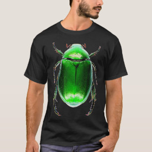 Camiseta Crianças de escaravelho verde-realista ou brincade