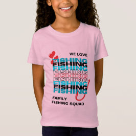 Camiseta Crianças de esquadrão da equipe de pesca do amor f