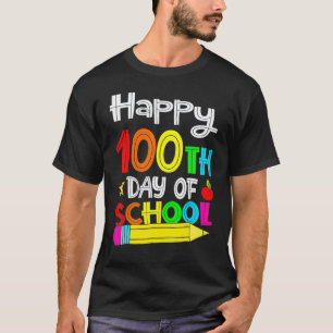 Camiseta Crianças de Estudantes no 100º Dia Felizes 100 Dia
