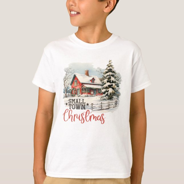 Camiseta Crianças de fazenda de Natal Russo (Frente)