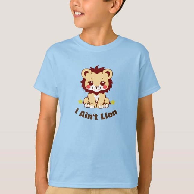 Camiseta Crianças de Fofinho de Cubo Lion (Frente)