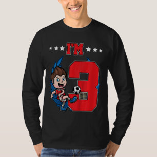 Camiseta Crianças de futebol aniversário de 3 anos