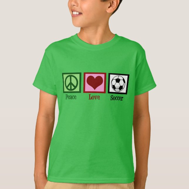 Camiseta Crianças de futebol do Peace Love (Frente)