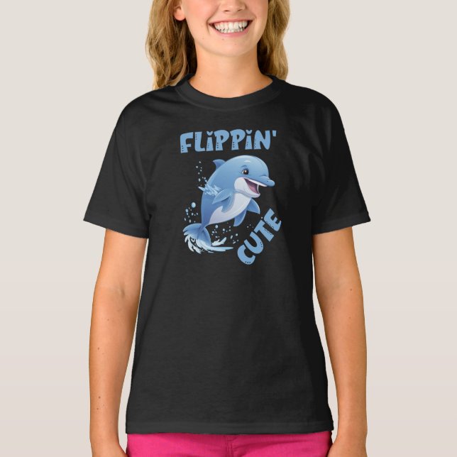Camiseta Crianças de Golfinho Super Fofas (Frente)
