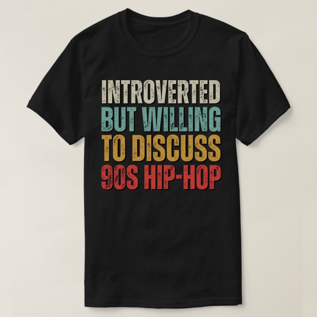 Camiseta Crianças de hip hop dos anos 90 introverteram-se m (Frente do Design)