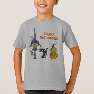 Camiseta Crianças de imagens bonitas do Halloween