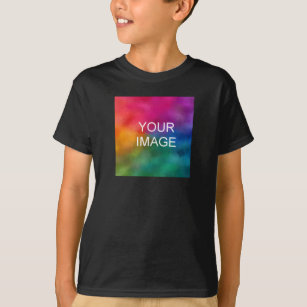 Camiseta Crianças de Modelo Preto para Adição de Imagem Des