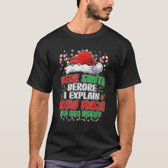 Camiseta Crianças de Natal Engraçadas Adultos Caros Papais  (Frente)
