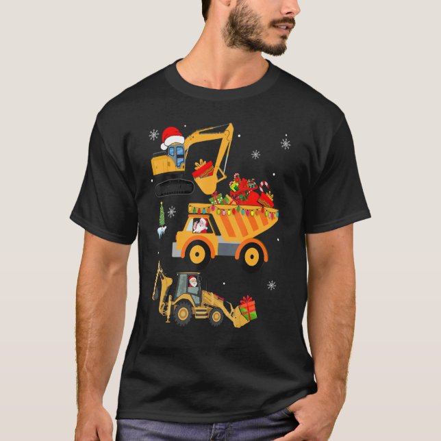 Camiseta Crianças de Natal, garoto-criança, Truck Construct (Frente)