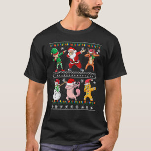 Camiseta Crianças de Natal Meninos Dabbing Papais noeis Elf