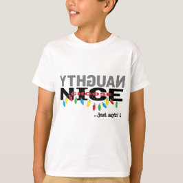 Camiseta Crianças de Natal T-Shirt "NAUGHTY Choice NICE"