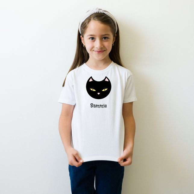 Camiseta Crianças de nomes personalizados de gatos pretos d (Criador carregado)