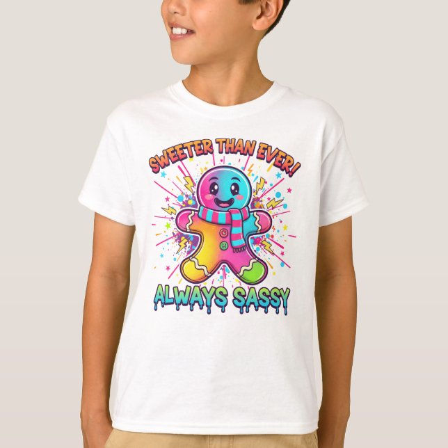 Camiseta Crianças de Pão de Mel Doce e Sassy (Frente)