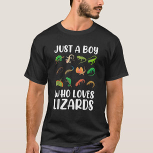 Camiseta Crianças de Répteis Lagarto Apenas um Menino que A