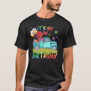 Camiseta Crianças de três anos, caminhonete aniversário de