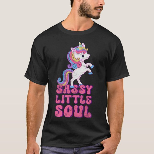 Camiseta Crianças de Unicórnio Sarcástico, Custa-Alma Sassy (Frente)