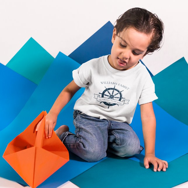 Camiseta Crianças de Vacinas da Família Náutica de Navio de (Criador carregado)