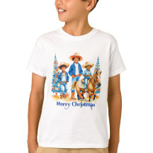 Crianças de vaqueiro preto com Feliz de cavalo