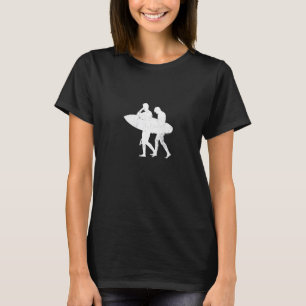 Camiseta Crianças De Verão Surfistas De Praia Com Surfista