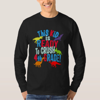 Camiseta Crianças de Volta à Escola Dinossauro Criança Está