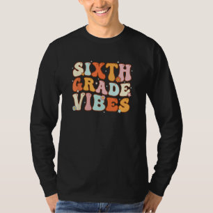 Camiseta Crianças De Volta à Escola Vibes da Sexta Série Al