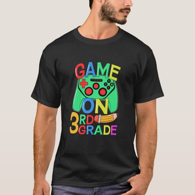 Camiseta Crianças De Volta Ao Jogo De Vídeo Da Escola 3º An (Frente)