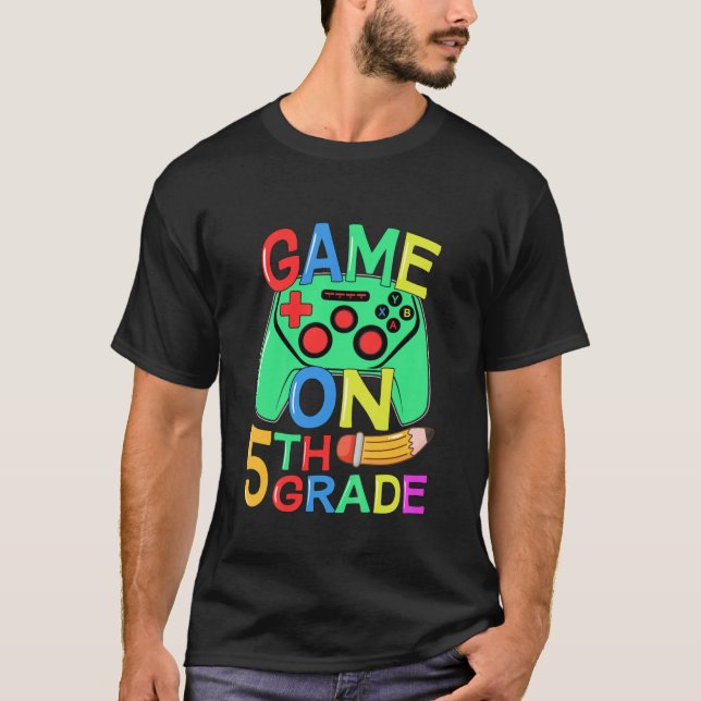 Camiseta Crianças De Volta Ao Jogo De Vídeo Da Escola No 5 (Frente)