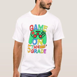 Camiseta Crianças De Volta Ao Jogo De Vídeo Da Escola No 5