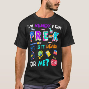 Camiseta Crianças de volta ao PRE K 1rua Dia da Pré-escola