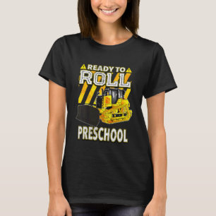 Camiseta Crianças De Volta Para O Bulldozer Da Escola Pront