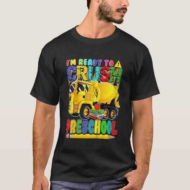 Camiseta Crianças De Volta Para O Caminhão-Misturador Pront (Frente)