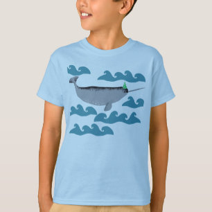 Camiseta Crianças de Whaley Sea Cute Unicorn Narwhale  