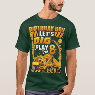 Camiseta Crianças Desenham 8 Anos Construindo Caminhões Boy