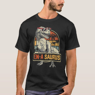 Camiseta Crianças Dez a Saurus Aniversário Rex Dino 10º Din