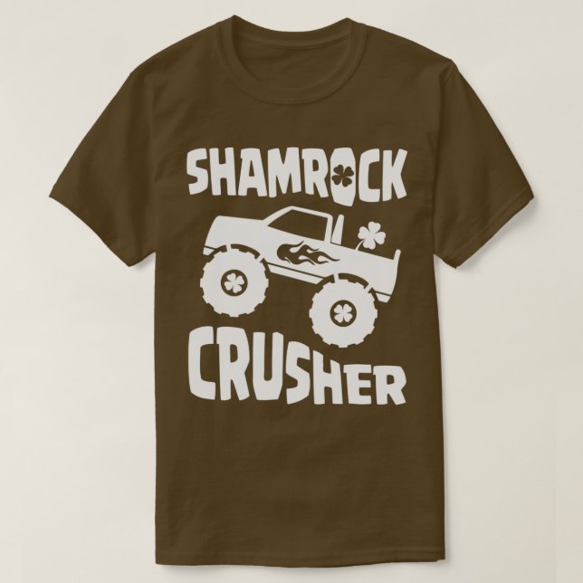 Camiseta Crianças Dia de São Patrício para Monster Truck Lo (Frente do Design)