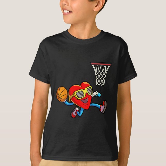 Camiseta Crianças dias de os namorados Meninos Coração Dunk (Frente)